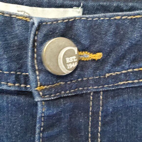 Cato Jeans Womens Size 22W Blue Cropped Embroidered Side Stripe Stretch - Picture 2 of 12